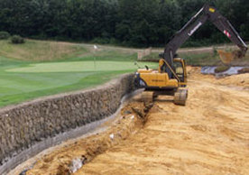 Golf course lake construction